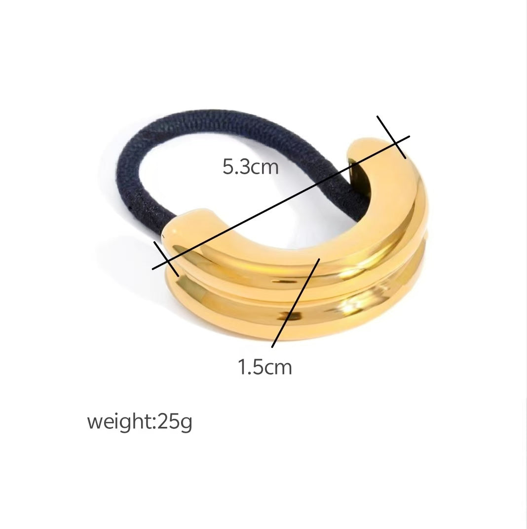 Coletero metálico brillante de acero inoxidable 304 con nudo cuadrado, estilo moderno e informal para mujer