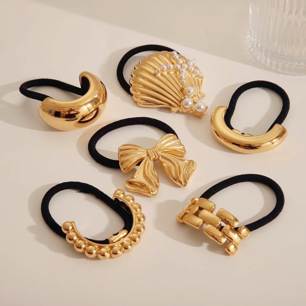 Coletero metálico brillante de acero inoxidable 304 con nudo cuadrado, estilo moderno e informal para mujer