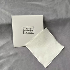 Paño de limpieza plateado cuadrado blanco de 8 x 8 cm con logotipo de terciopelo de doble cara y color de tela opcional