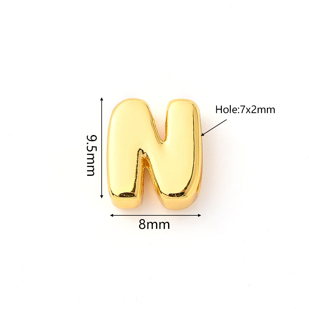 1 pieza/paquete de cuentas pulidas con forma de burbuja de cobre chapadas en oro de 18 quilates de 9,5 x 6 mm, 9,5 x 7,5 mm, 9,5 x 8 mm y 7 x 2 mm. 