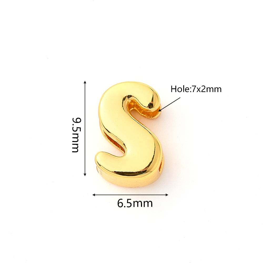 1 pieza/paquete de cuentas pulidas con forma de burbuja de cobre chapadas en oro de 18 quilates de 9,5 x 6 mm, 9,5 x 7,5 mm, 9,5 x 8 mm y 7 x 2 mm. 