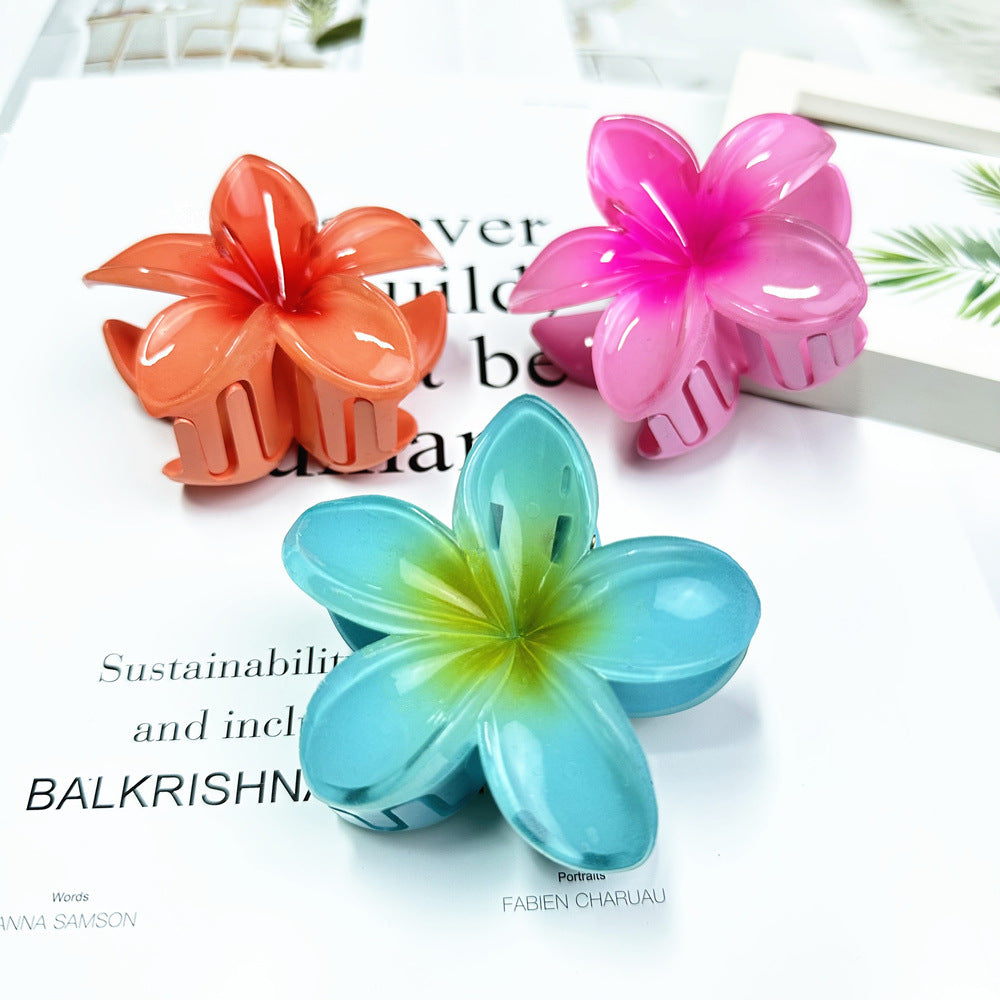 Pinzas para el pelo de plástico con diseño de flores de estilo coreano para mujer 