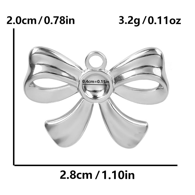 1 pieza 28*20 mm 28*42 mm 33*29 mm 304 acero inoxidable chapado en oro de 18 quilates colgante de nudo de lazo pulido