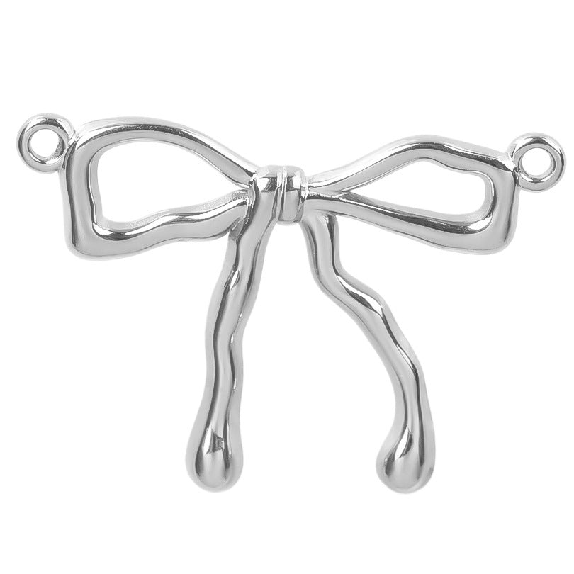 1 pieza 28*20 mm 28*42 mm 33*29 mm 304 acero inoxidable chapado en oro de 18 quilates colgante de nudo de lazo pulido