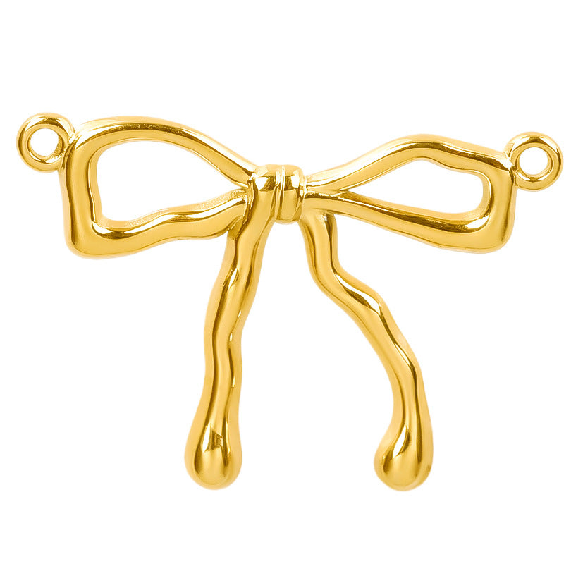 1 pieza 28*20 mm 28*42 mm 33*29 mm 304 acero inoxidable chapado en oro de 18 quilates colgante de nudo de lazo pulido