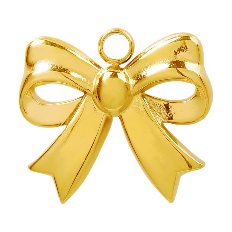 1 pieza 28*20 mm 28*42 mm 33*29 mm 304 acero inoxidable chapado en oro de 18 quilates colgante de nudo de lazo pulido