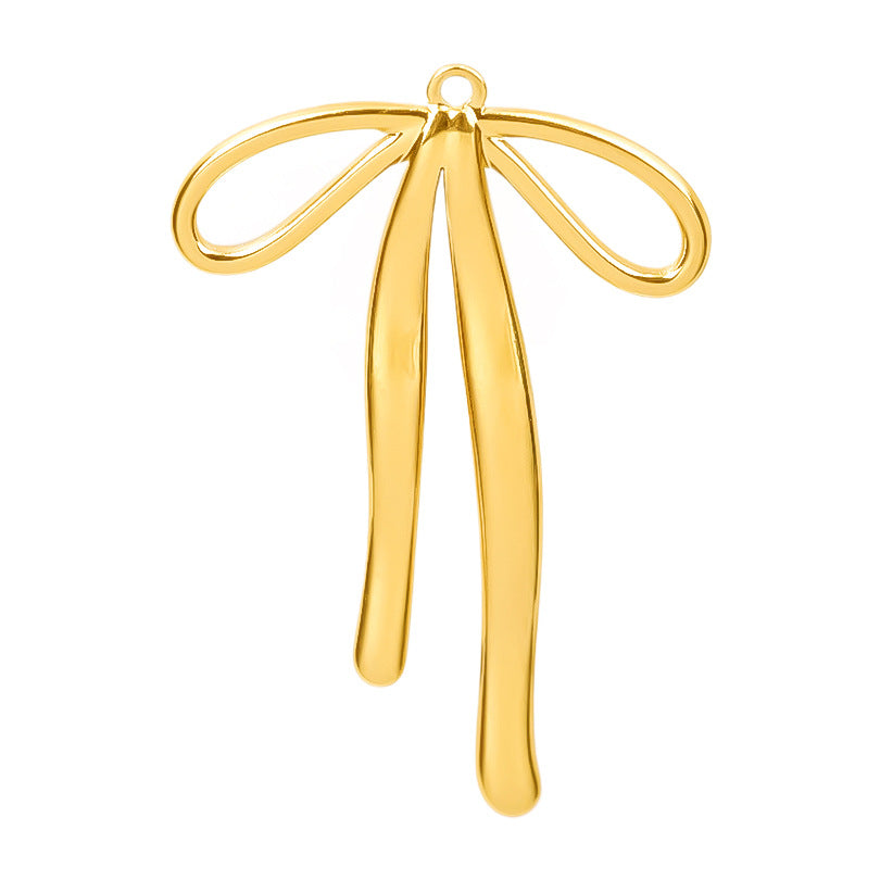1 pieza 28*20 mm 28*42 mm 33*29 mm 304 acero inoxidable chapado en oro de 18 quilates colgante de nudo de lazo pulido
