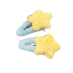 Pinza para el pelo de peluche con forma de estrella estilo Y2K para mujer (2 unidades) 