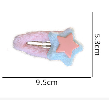 Pinza para el pelo de peluche con forma de estrella estilo Y2K para mujer (2 unidades) 