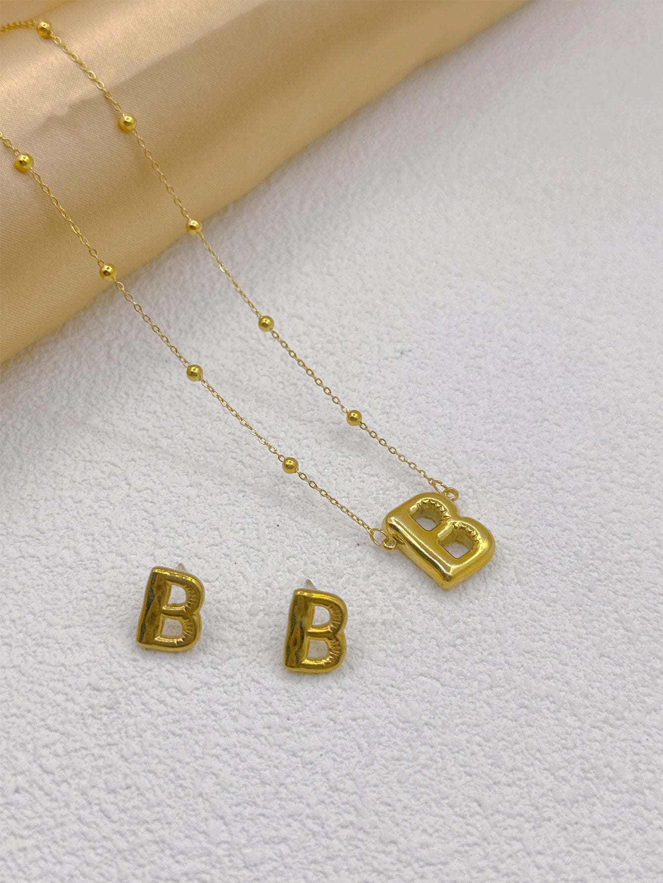 Wholesale Jewelry Elegant Hip-Hop Simple Style Letter 304 Stainless Steel 18K Gold Plated Jewelry Set