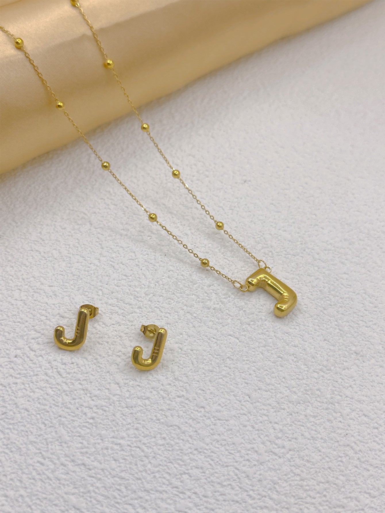 Wholesale Jewelry Elegant Hip-Hop Simple Style Letter 304 Stainless Steel 18K Gold Plated Jewelry Set