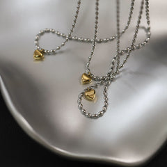 Collar de acero inoxidable 201 chapado en oro de 18 quilates con forma de corazón, estilo casual, 304 y 201