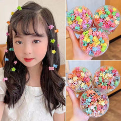 Pinza para el pelo de plástico con diseño de mariposa y flores de dibujos animados para niños