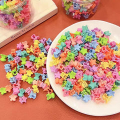 Pinza para el pelo de plástico con diseño de mariposa y flores de dibujos animados para niños