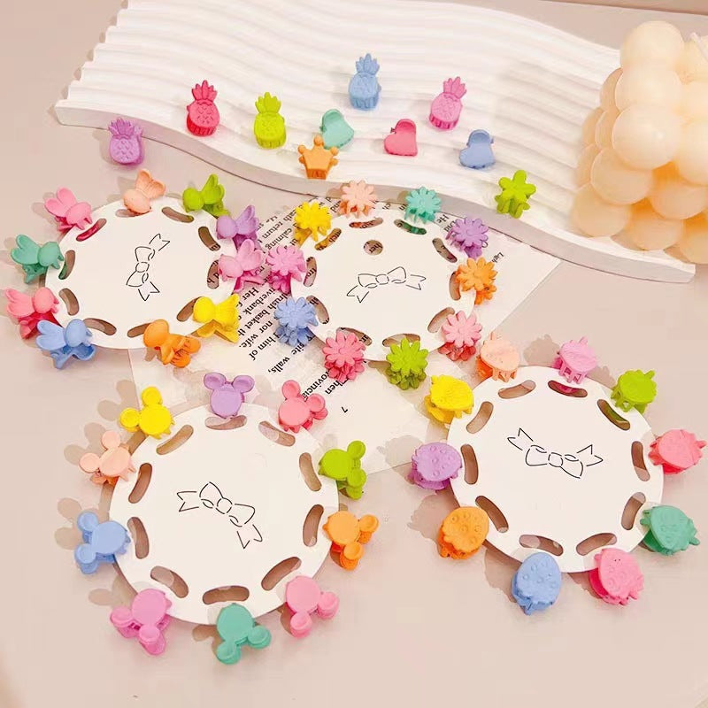 Pinza para el pelo de plástico con diseño de mariposa y flores de dibujos animados para niños