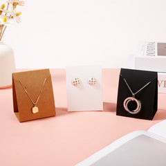 Exhibidor vertical de pendientes y collares de cartón, para bricolaje, accesorios de embalaje, tarjetas de papel Kraft (100 unidades)