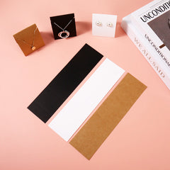 Exhibidor vertical de pendientes y collares de cartón, para bricolaje, accesorios de embalaje, tarjetas de papel Kraft (100 unidades)