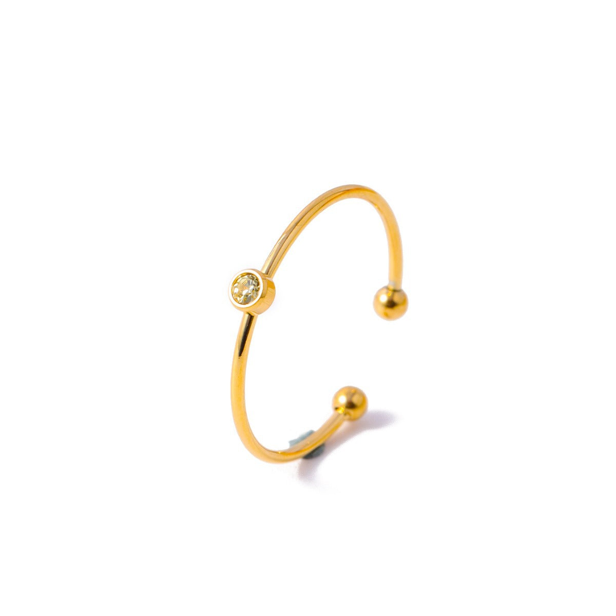 Anillos abiertos con incrustaciones de circonita de acero inoxidable 304, estilo simple e informal, venta al por mayor