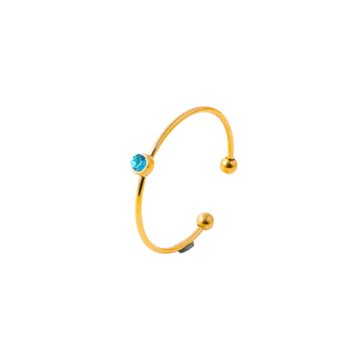 Anillos abiertos con incrustaciones de circonita de acero inoxidable 304, estilo simple e informal, venta al por mayor