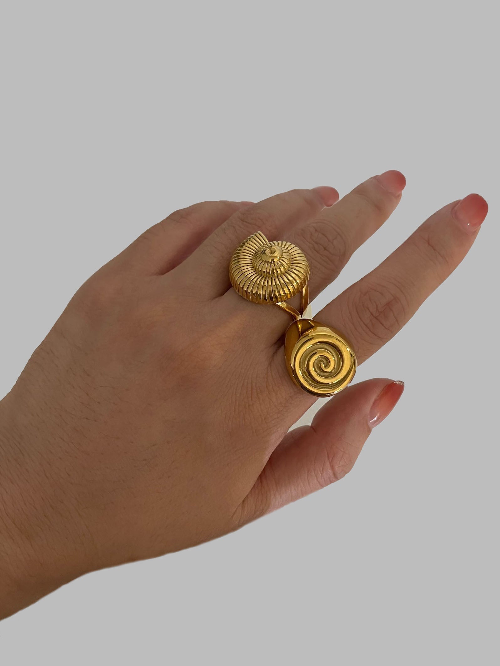 Anillos abiertos irregulares de acero inoxidable 316L chapados en oro de 18 quilates con diseño geométrico retro de estilo nórdico informal al por mayor