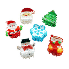 Pinzas para el pelo de acrílico con diseño de Papá Noel y árbol de Navidad para mujer, estilo sencillo y navideño
