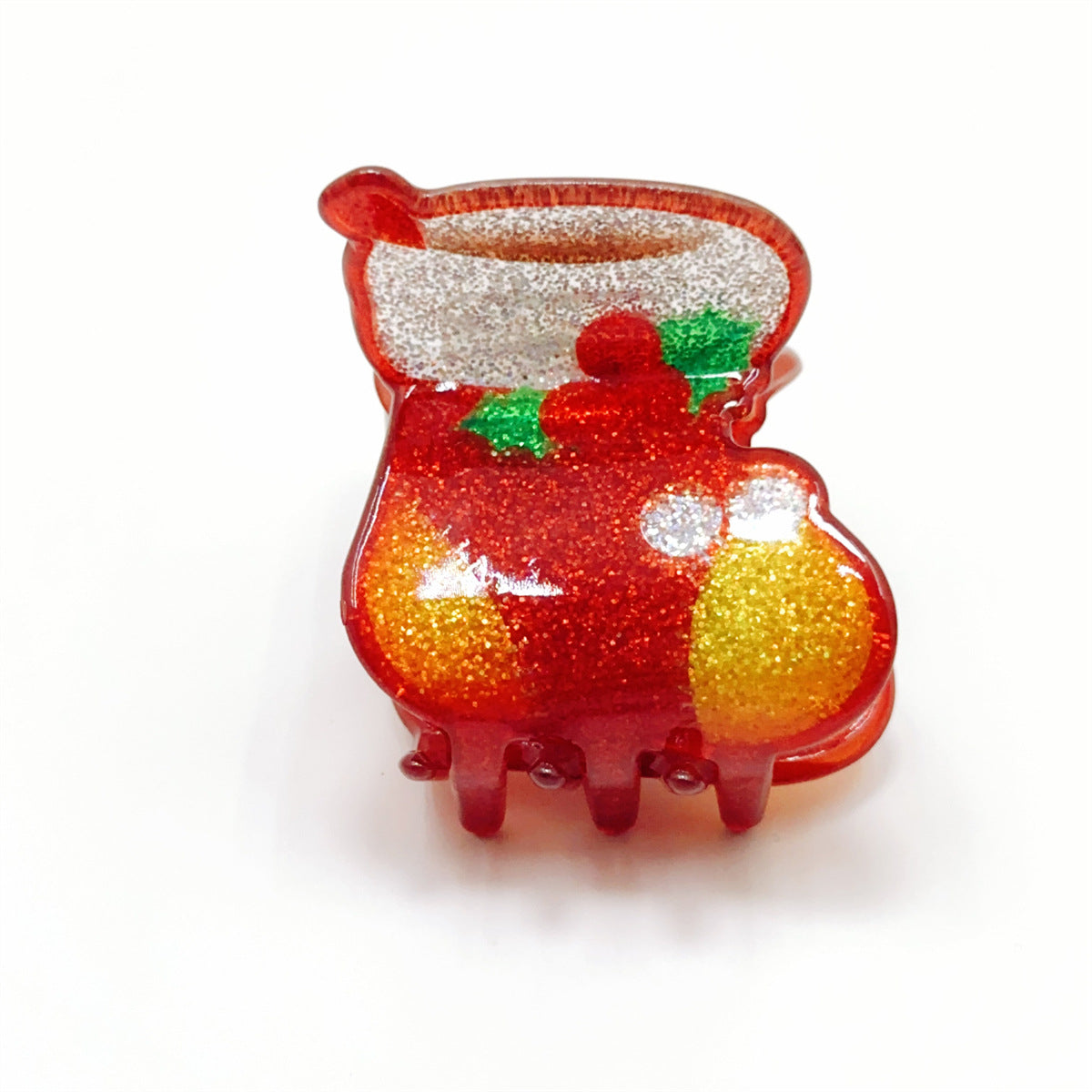 Pinzas para el pelo de acrílico con diseño de Papá Noel y árbol de Navidad para mujer, estilo sencillo y navideño