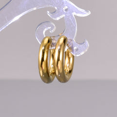 1 par de pendientes geométricos de estilo sencillo de viaje, de acero inoxidable 304, chapados en oro de 18 quilates. 