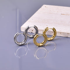 1 par de pendientes geométricos de estilo sencillo de viaje, de acero inoxidable 304, chapados en oro de 18 quilates. 
