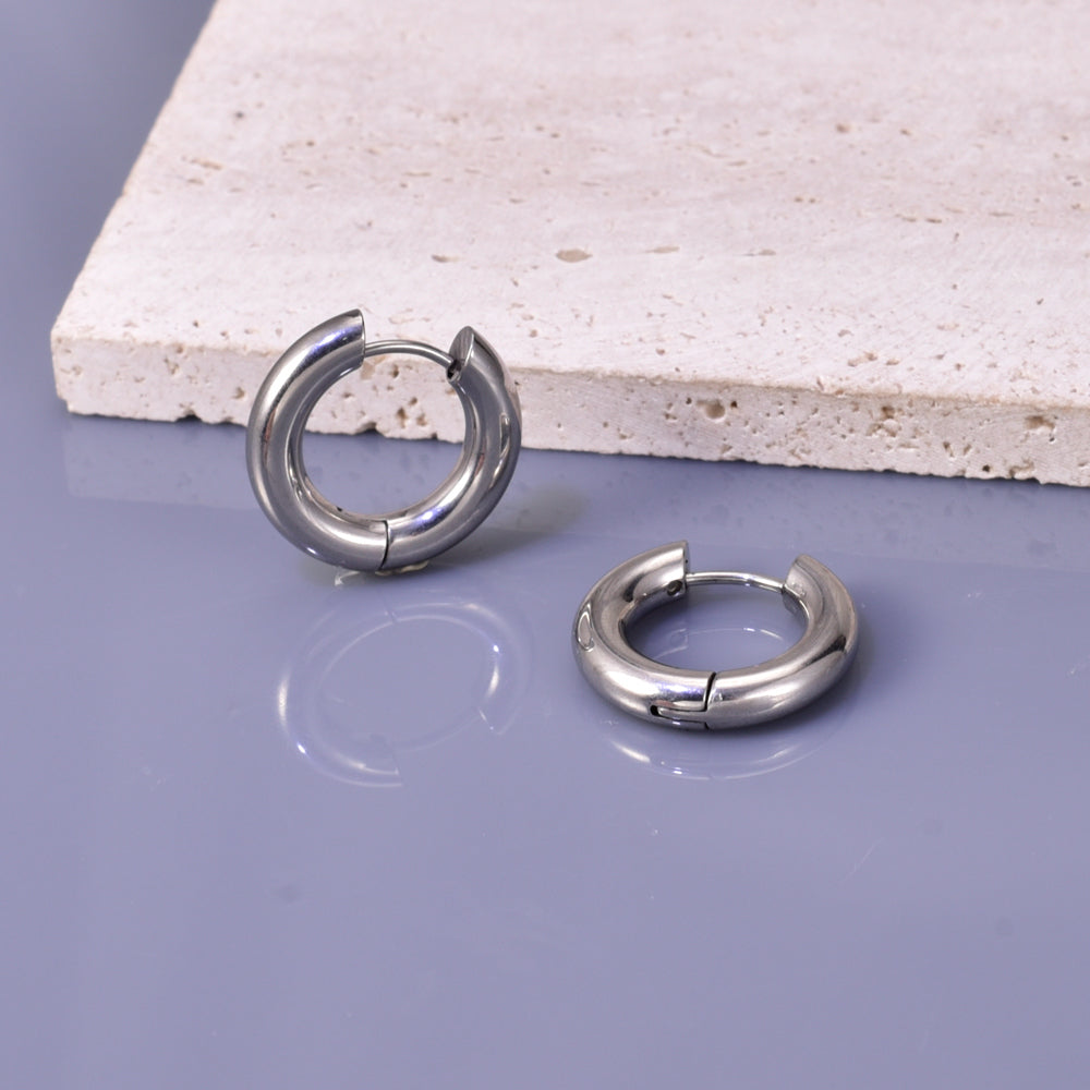 1 par de pendientes geométricos de estilo sencillo de viaje, de acero inoxidable 304, chapados en oro de 18 quilates. 