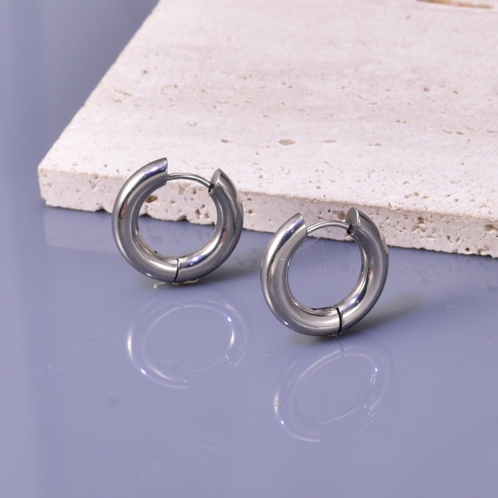 1 par de pendientes geométricos de estilo sencillo de viaje, de acero inoxidable 304, chapados en oro de 18 quilates. 