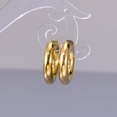 1 par de pendientes geométricos de estilo sencillo de viaje, de acero inoxidable 304, chapados en oro de 18 quilates. 
