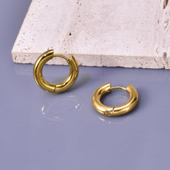1 par de pendientes geométricos de estilo sencillo de viaje, de acero inoxidable 304, chapados en oro de 18 quilates. 