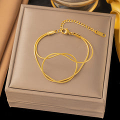 Basic Solid Color Titanium Steel Bracelets In Bulk