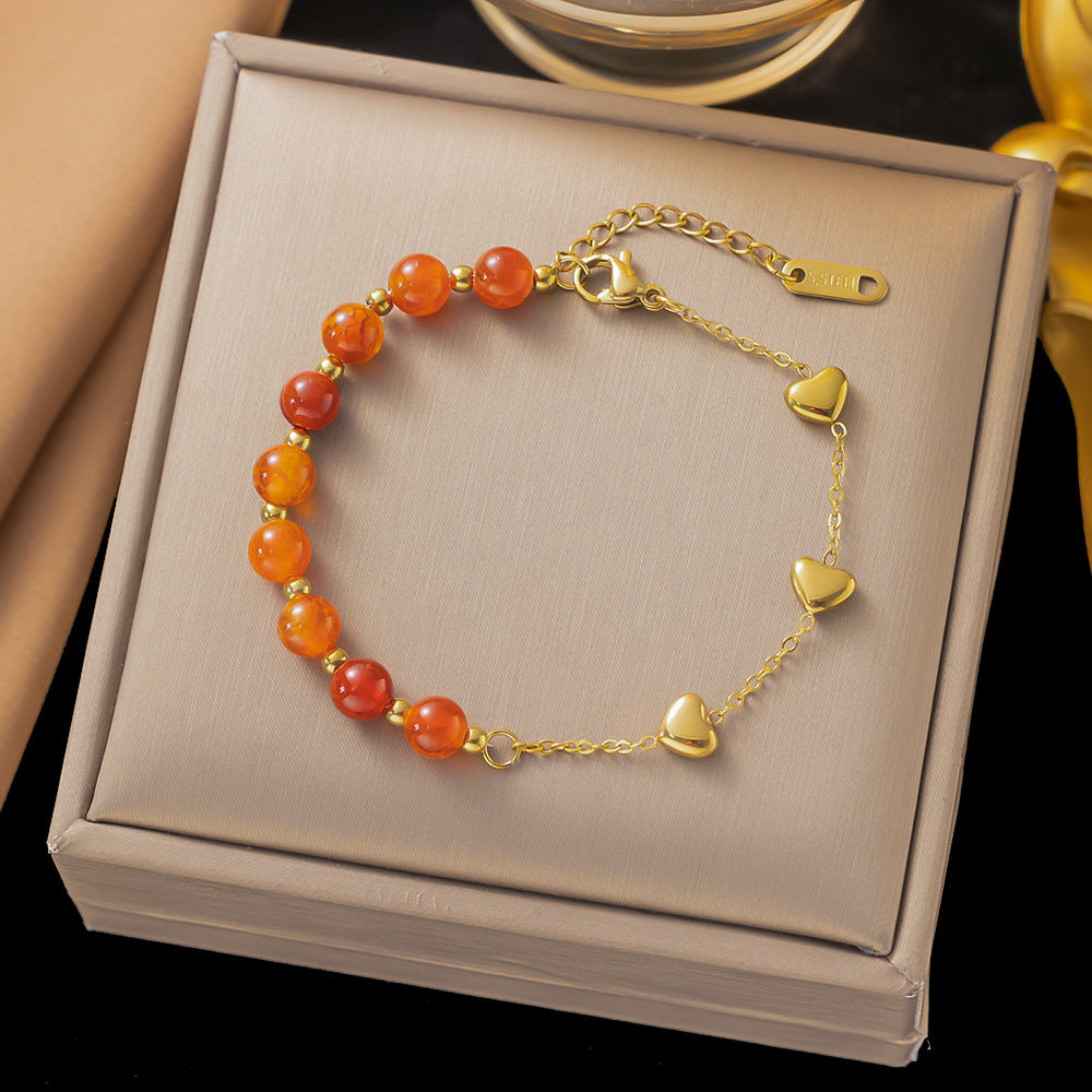 Basic Solid Color Titanium Steel Bracelets In Bulk
