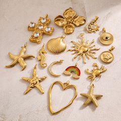 1 pieza de acero inoxidable 304, cruz de hipocampo en forma de corazón, accesorios de joyería, accesorios para el cabello, tarjeta, tarjeta para pulsera, tarjeta para pendientes.