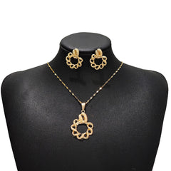 Conjunto de joyería elegante con diseño geométrico clásico de acero inoxidable 304 chapado en oro al por mayor