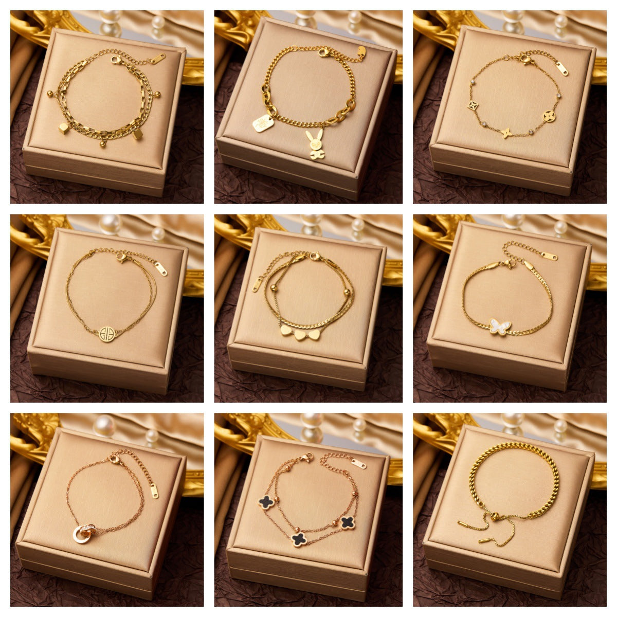 Pulseras de acero y titanio con diseño geométrico de estilo sencillo para viajes diarios al por mayor 