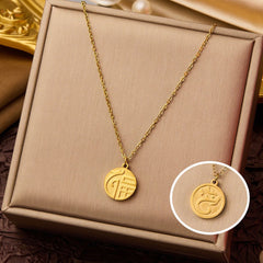 Wholesale Jewelry Elegant Simple Style Geometric Flower Bow Knot Titanium Steel Plating Pendant Necklace