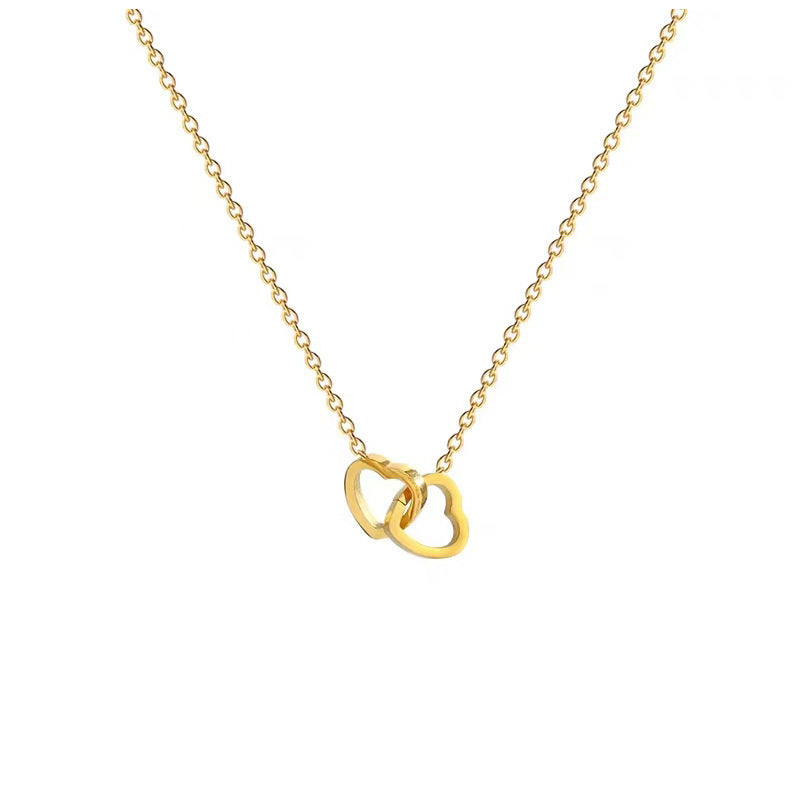 Wholesale Jewelry Elegant Simple Style Geometric Flower Bow Knot Titanium Steel Plating Pendant Necklace