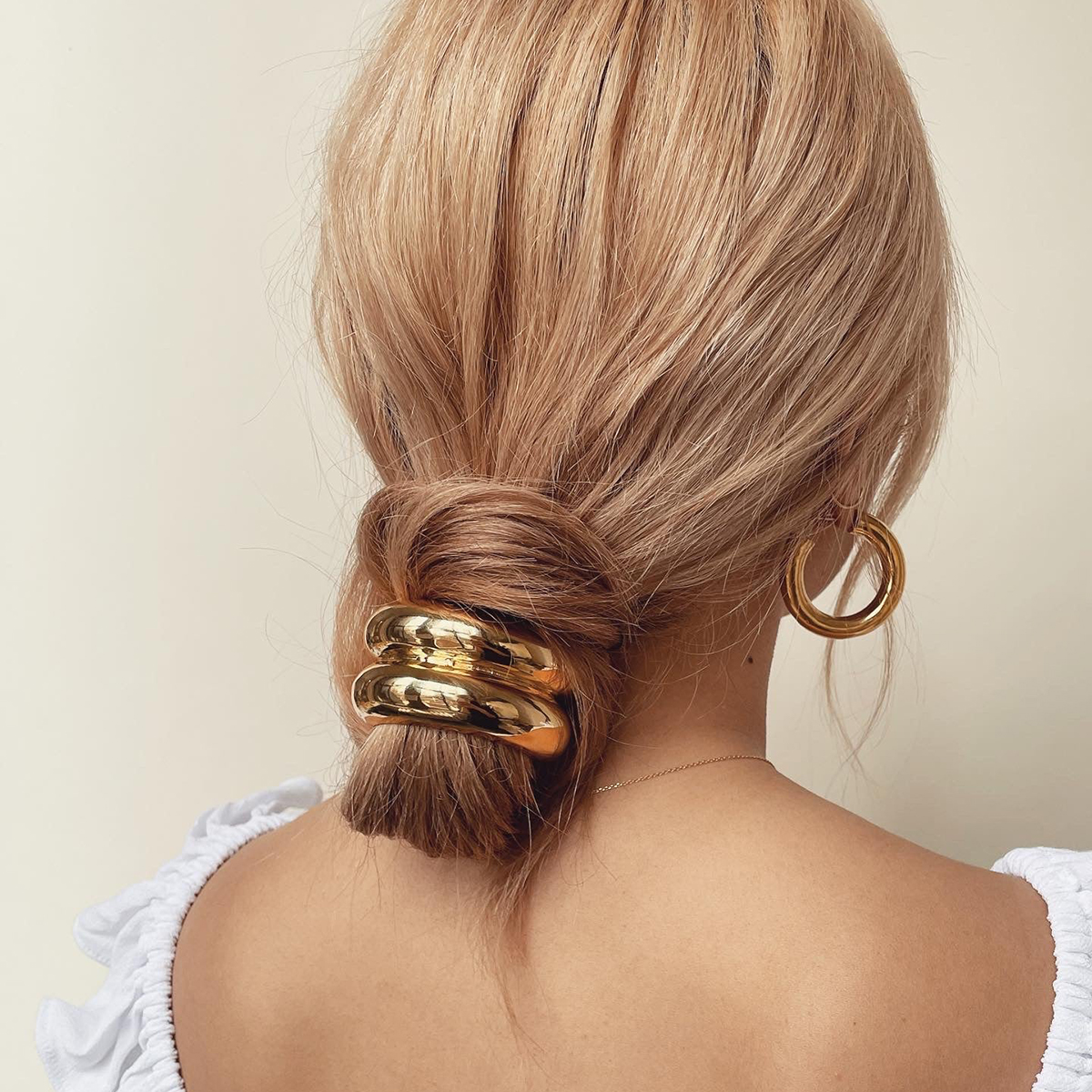 Coletero de aleación de color liso para mujer, estilo sencillo y básico
