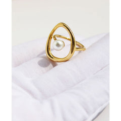 Anillos geométricos chapados en latón 