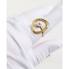 Anillos geométricos chapados en latón 