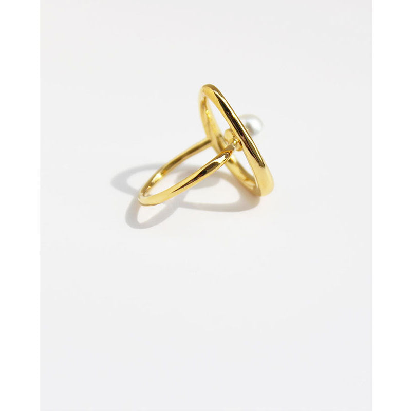 Anillos geométricos chapados en latón 