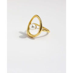 Anillos geométricos chapados en latón 