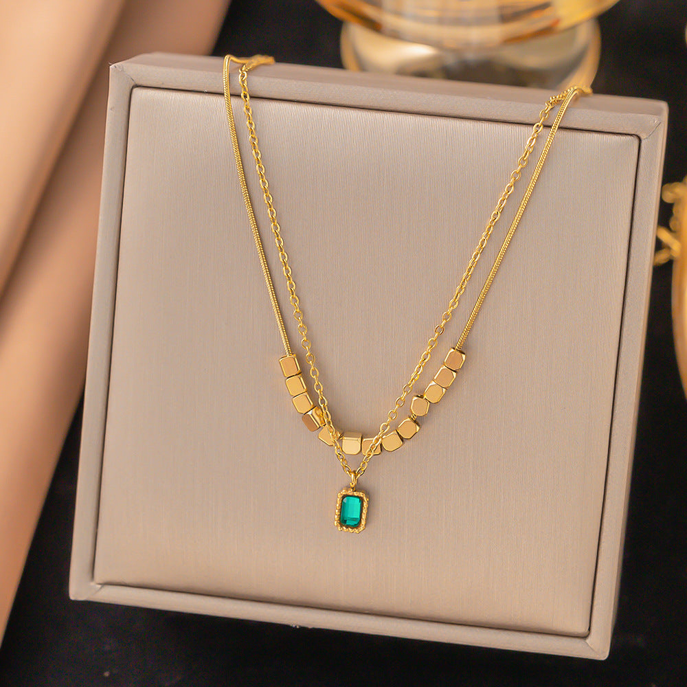 Collar con colgante de acero de titanio chapado en forma de corazón, con forma de estrella de mar, estilo IG, estilo dulce y sencillo, con lazo y nudo.