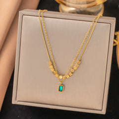 Collar con colgante de acero de titanio chapado en forma de corazón, con forma de estrella de mar, estilo IG, estilo dulce y sencillo, con lazo y nudo.