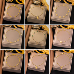 Wholesale Jewelry Elegant Streetwear Heart Shape Titanium Steel Anklet