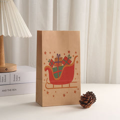 Bolsas de regalo navideñas de estilo nórdico, con diseño de Papá Noel, muñeco de nieve, copos de nieve, para fiestas y festivales (12 unidades) 