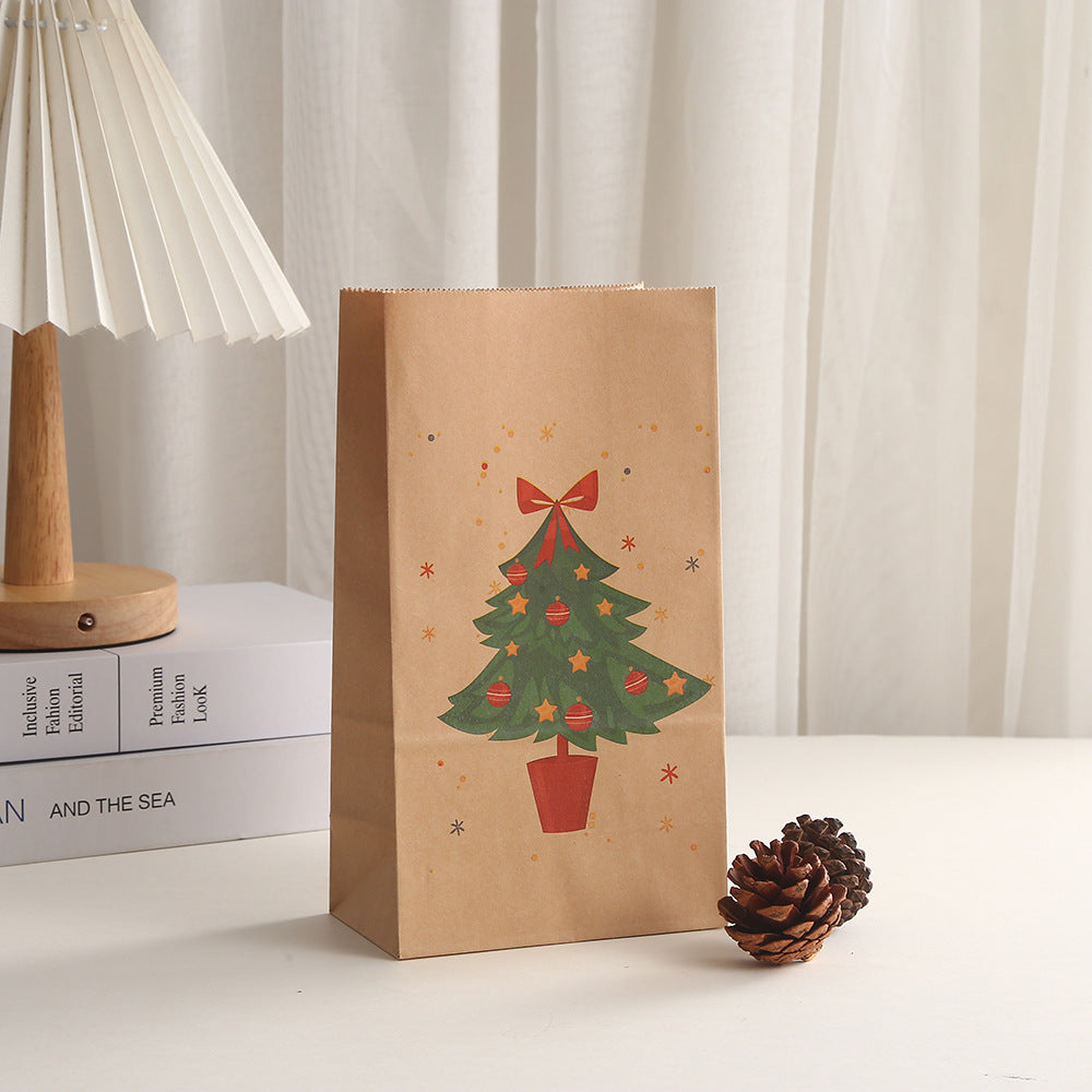 Bolsas de regalo navideñas de estilo nórdico, con diseño de Papá Noel, muñeco de nieve, copos de nieve, para fiestas y festivales (12 unidades) 