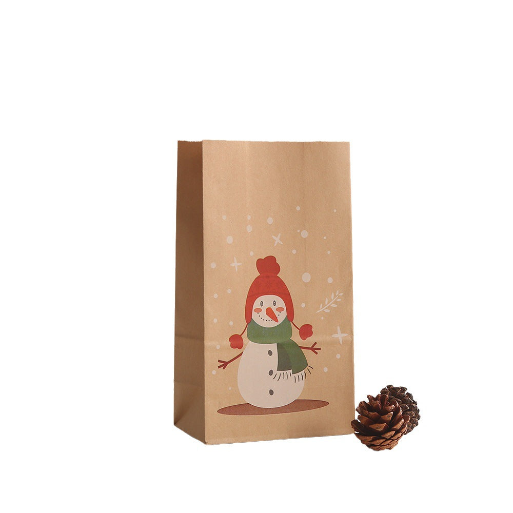 Bolsas de regalo navideñas de estilo nórdico, con diseño de Papá Noel, muñeco de nieve, copos de nieve, para fiestas y festivales (12 unidades) 